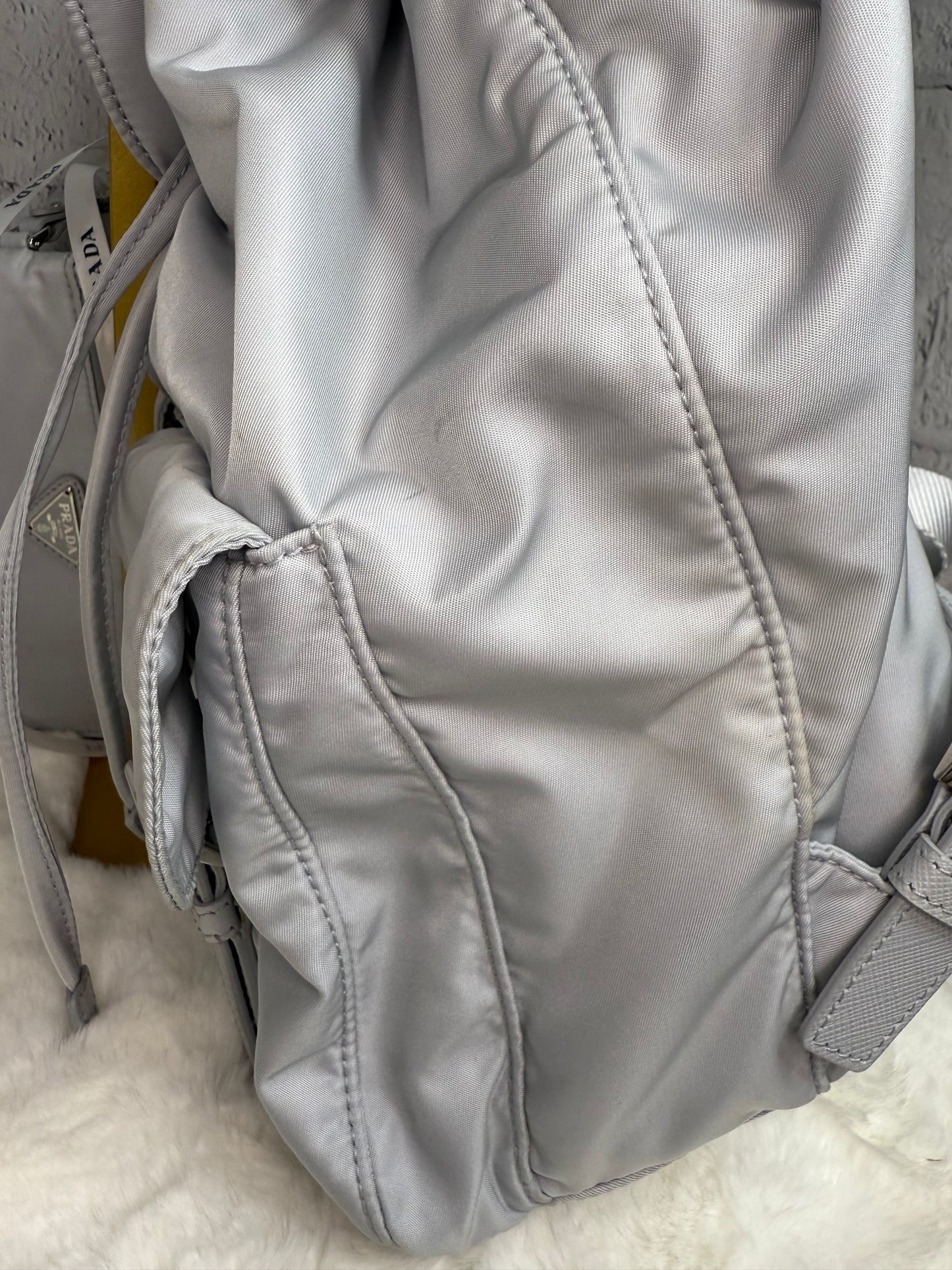 Prada Re Nylon Vela Backpack and Pouch w/ Compact Wallet and Triangles Bandeau