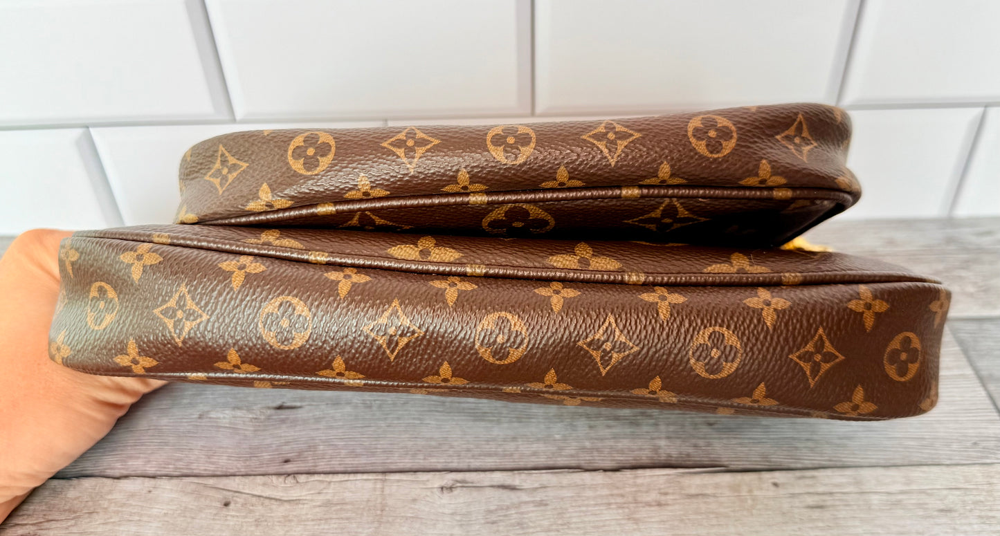 Louis Vuitton Multi Pochette Accessoires (Monogram/Khaki Green) - Like New