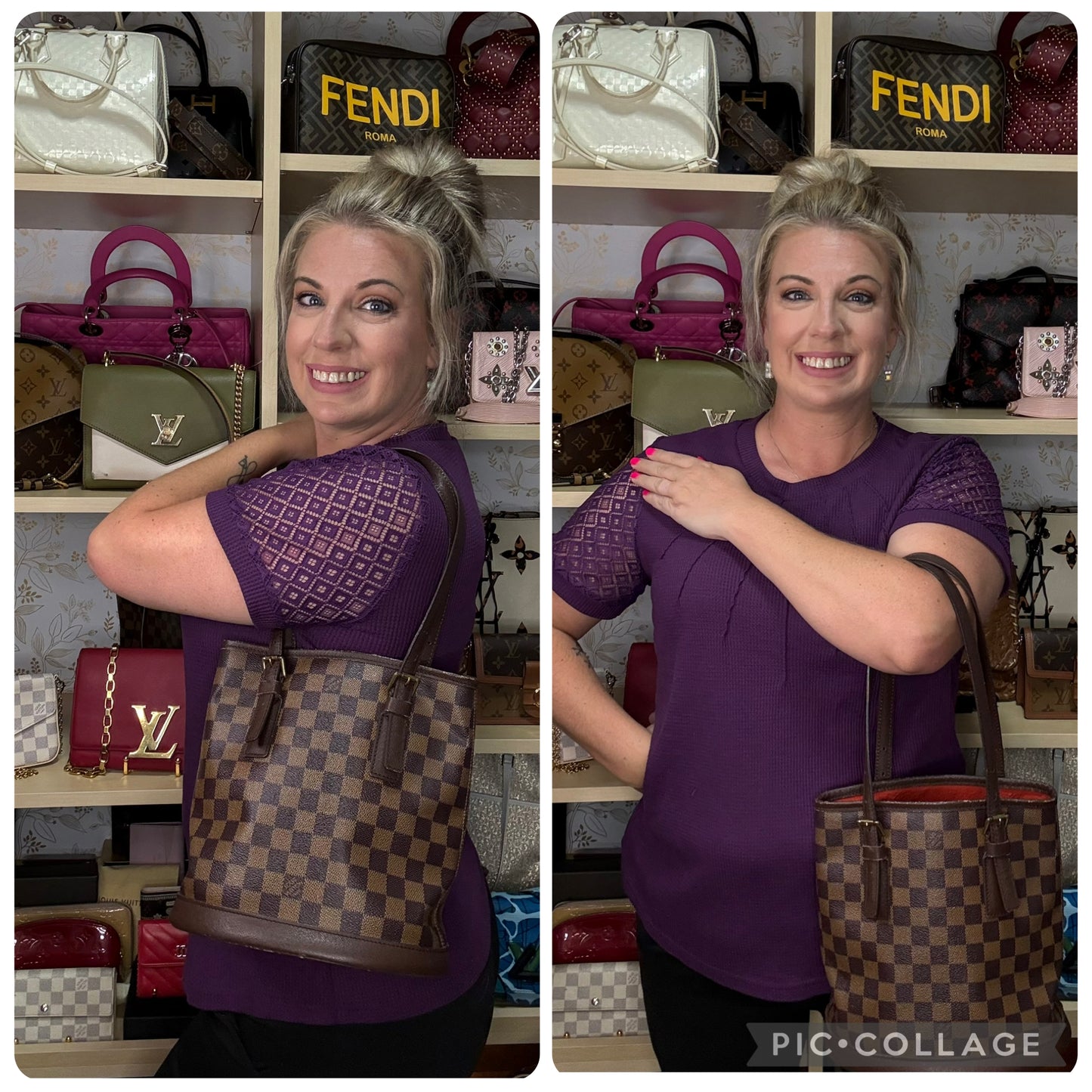 Louis Vuitton Damier Ebene Marais Bucket Bag