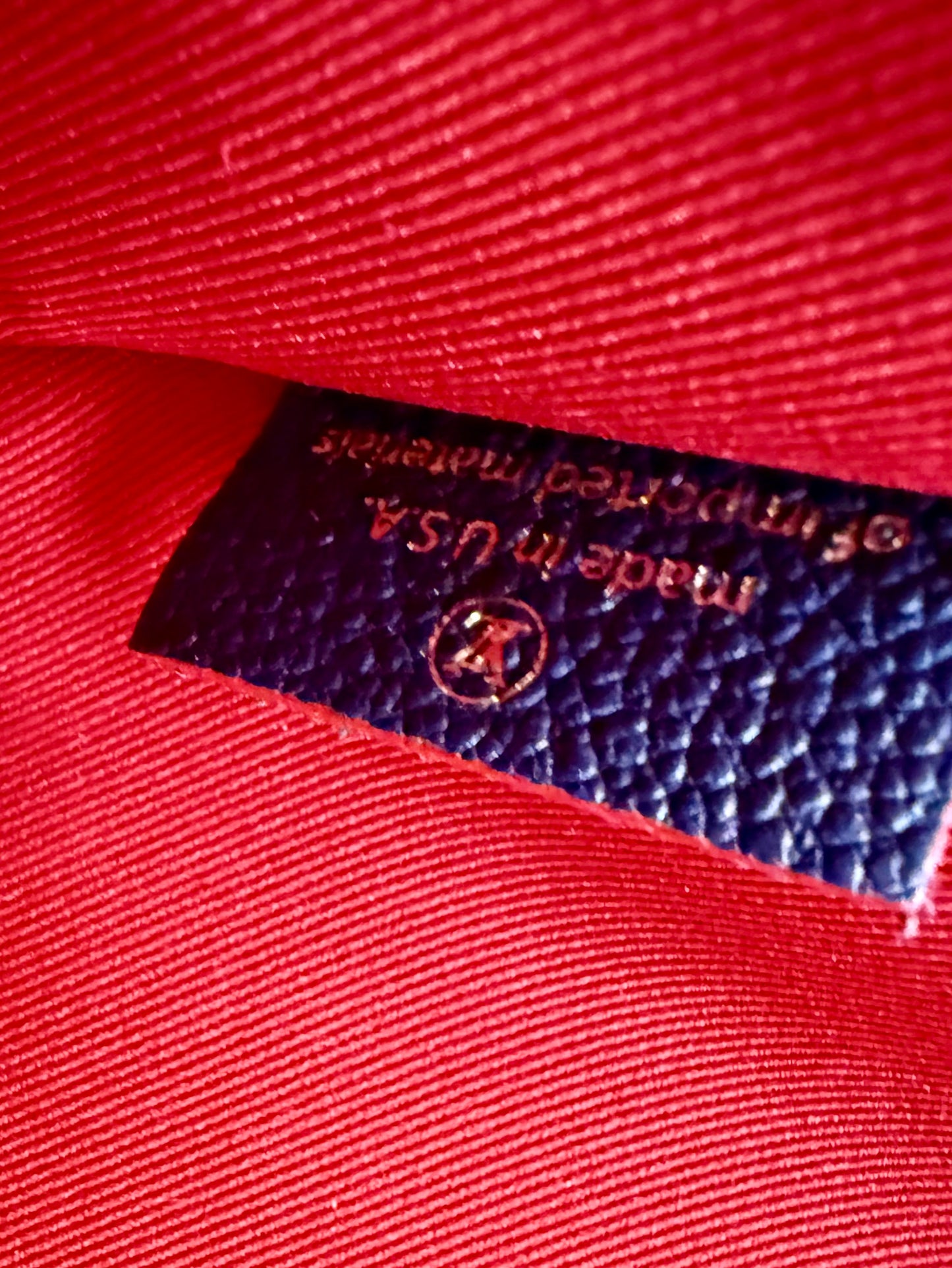 Louis Vuitton Ponthieu Empreinte Leather Marine Rouge