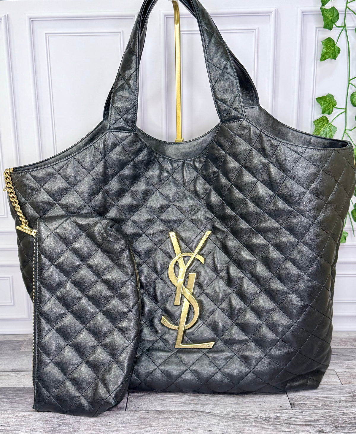 Saint Laurent iCare Maxi Tote (Black Lambskin) - Like New
