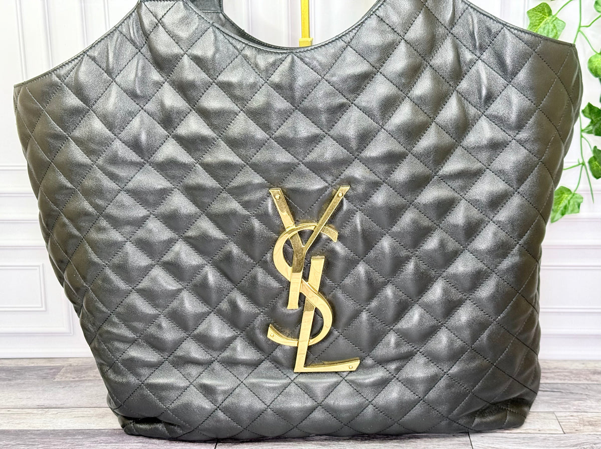 Saint Laurent iCare Maxi Tote (Black Lambskin) - Like New