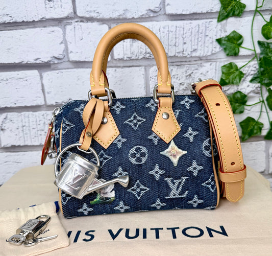 Louis Vuitton Speedy 18 Bandouliere (Denim Monogram Heritage) - New