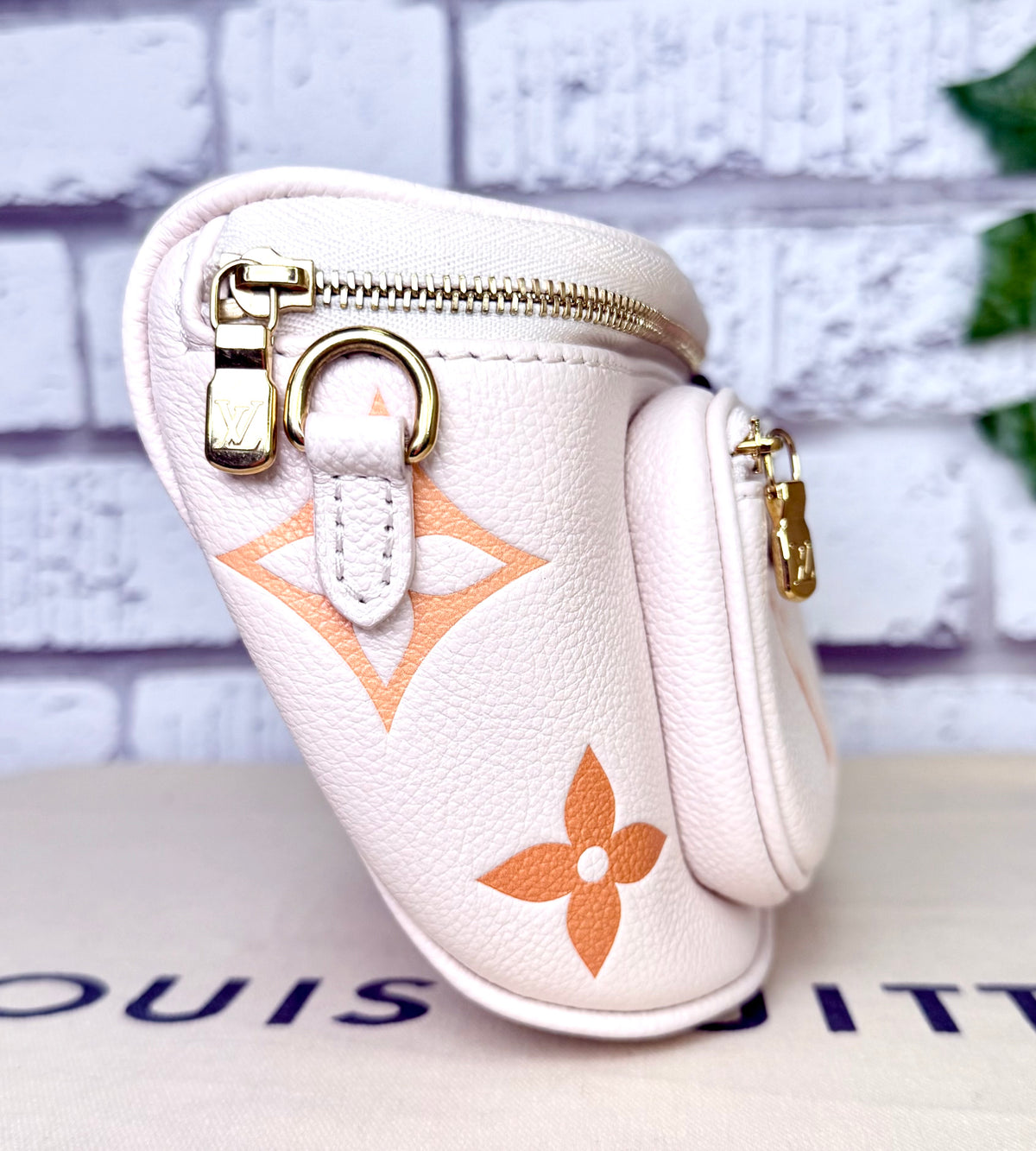 Louis Vuitton “By The Pool” Leather Mini Bum Bag (Cream/Saffron Ombre) - Excellent