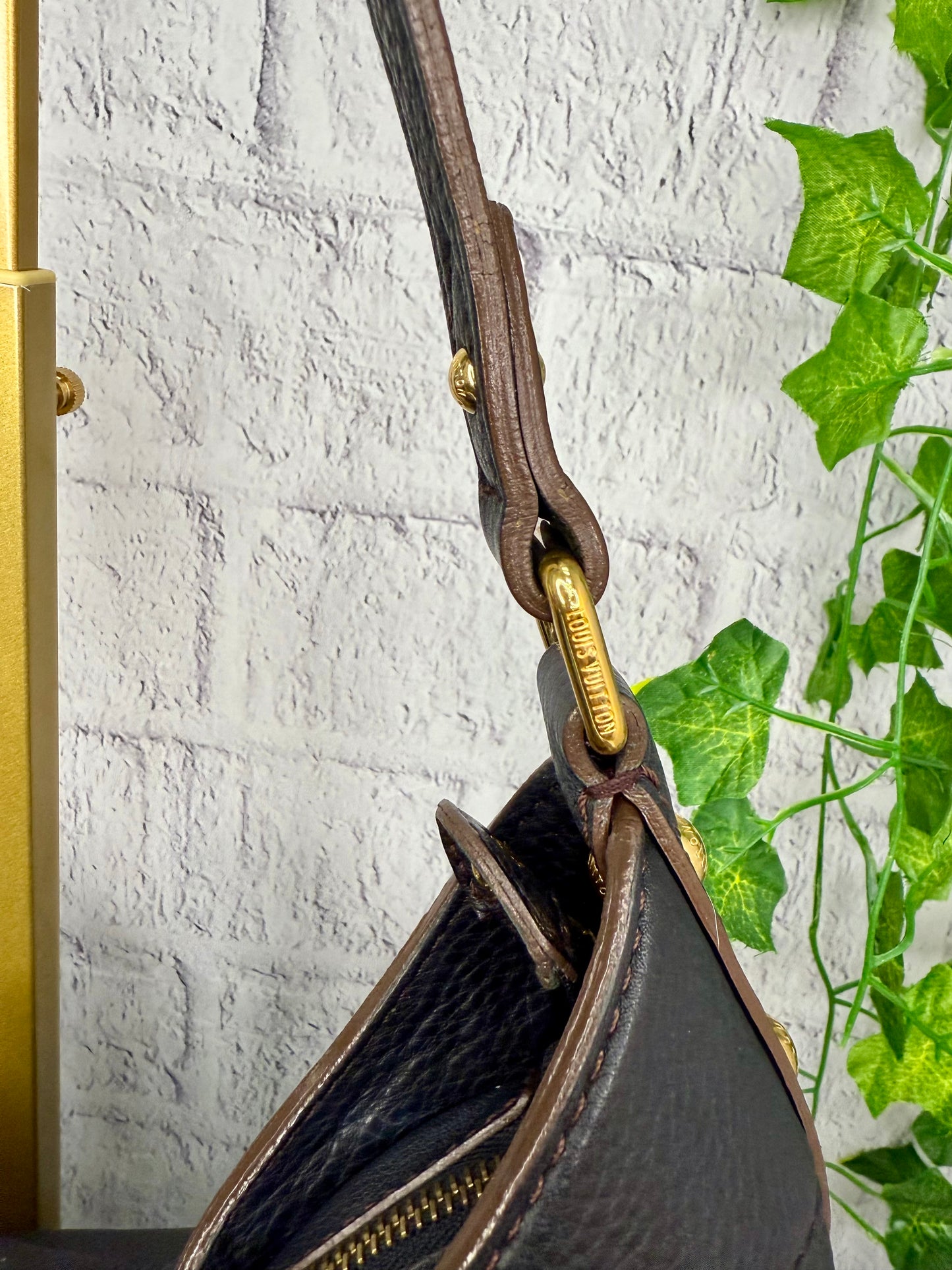 Louis Vuitton Black Mahina Leather XS Hobo