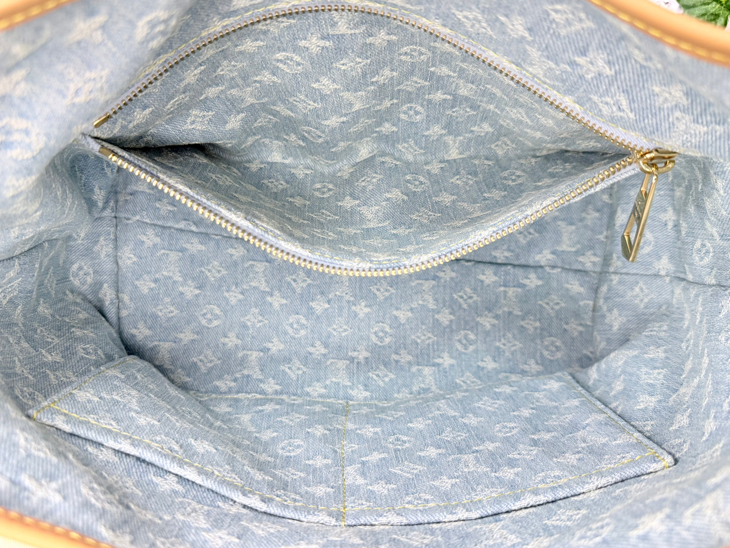 Louis Vuitton Carryall PM w/ Pouch (Sky Blue Denim) - Pristine