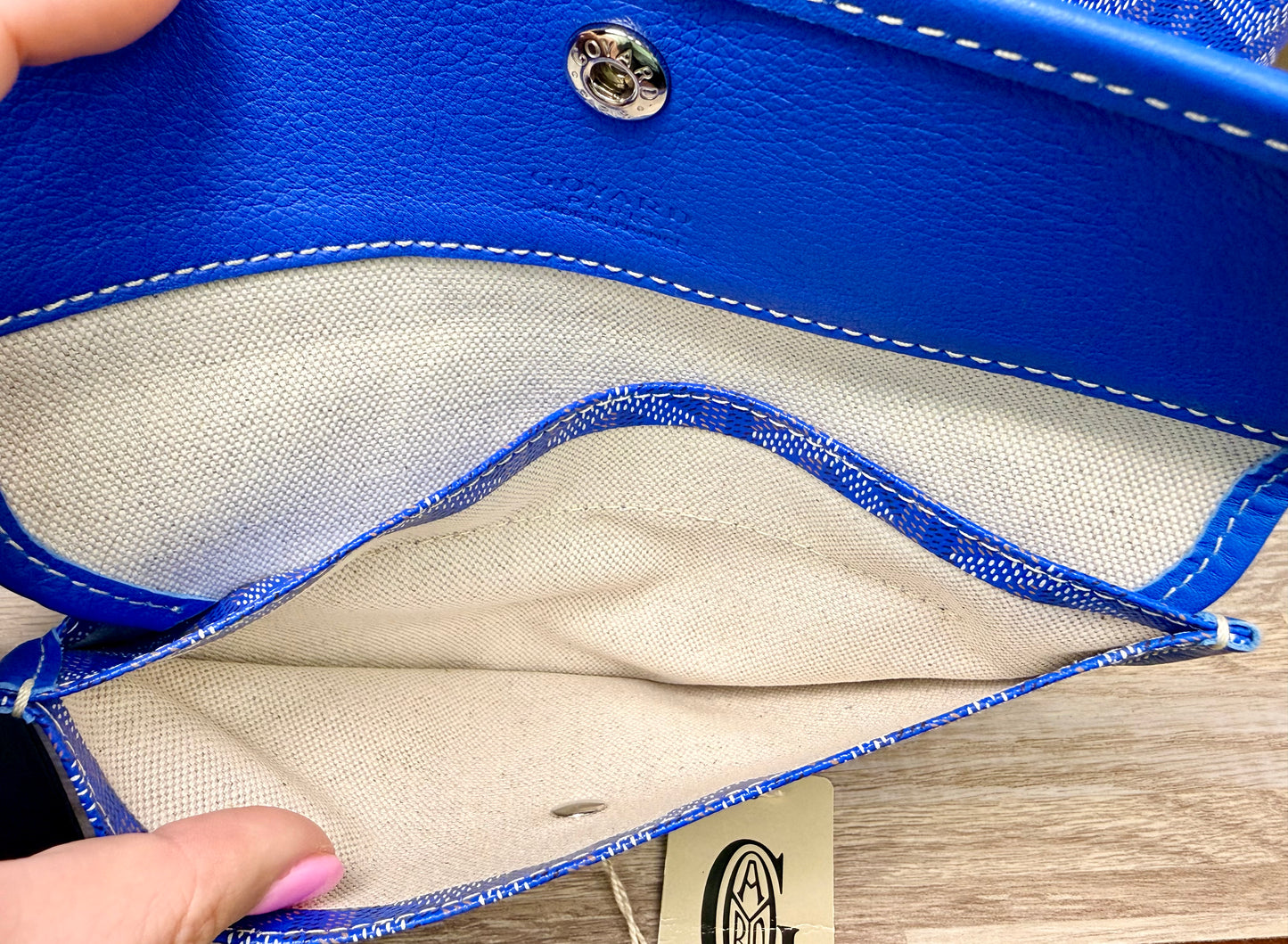 Preowned GOYARD St Louis PM Tote w/ Pouch - Sky Blue