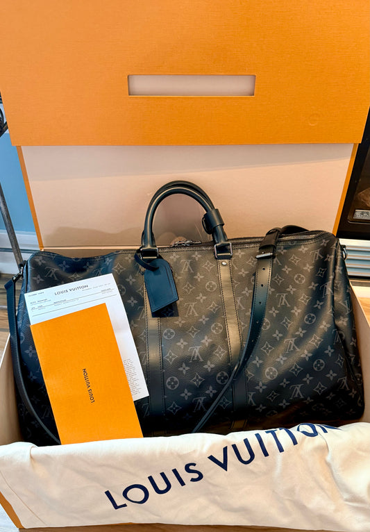 Louis Vuitton Keepall Bandouliere 55 Monogram Eclipse - Great