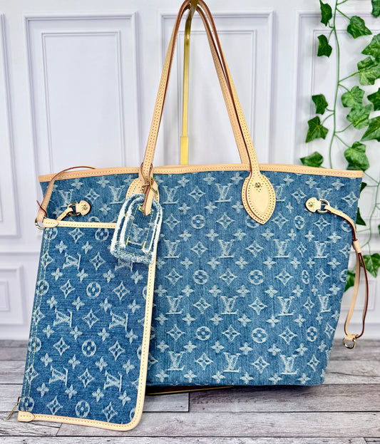 Louis Vuitton Denim Remix Neverfull MM - Excellent +