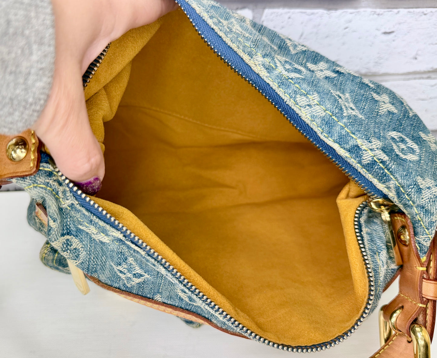 Louis Vuitton Monogram Denim Baggy PM - Great