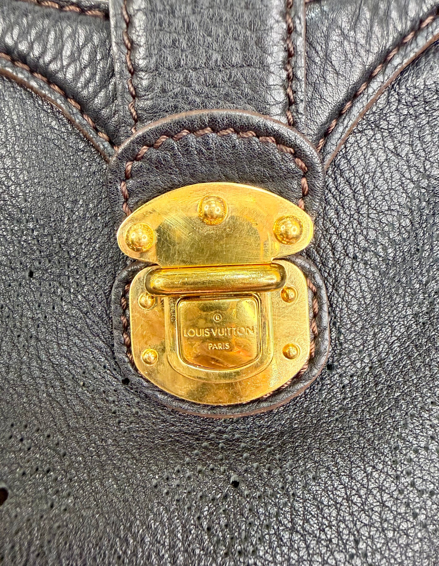 Louis Vuitton Black Mahina Leather XS Hobo