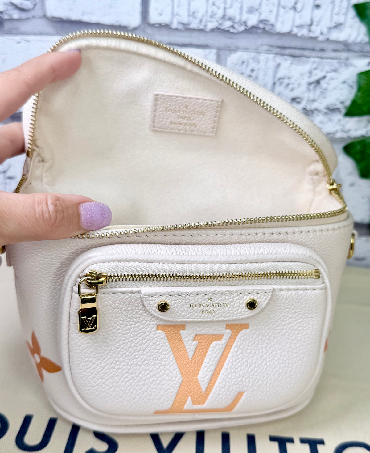 Louis Vuitton “By The Pool” Leather Mini Bum Bag (Cream/Saffron Ombre) - Excellent