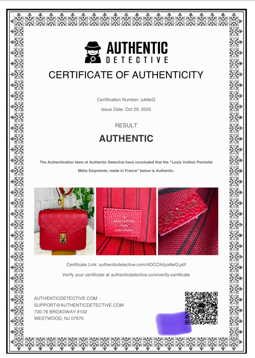 Louis Vuitton Cerise Empreinte Leather Pochette Métis