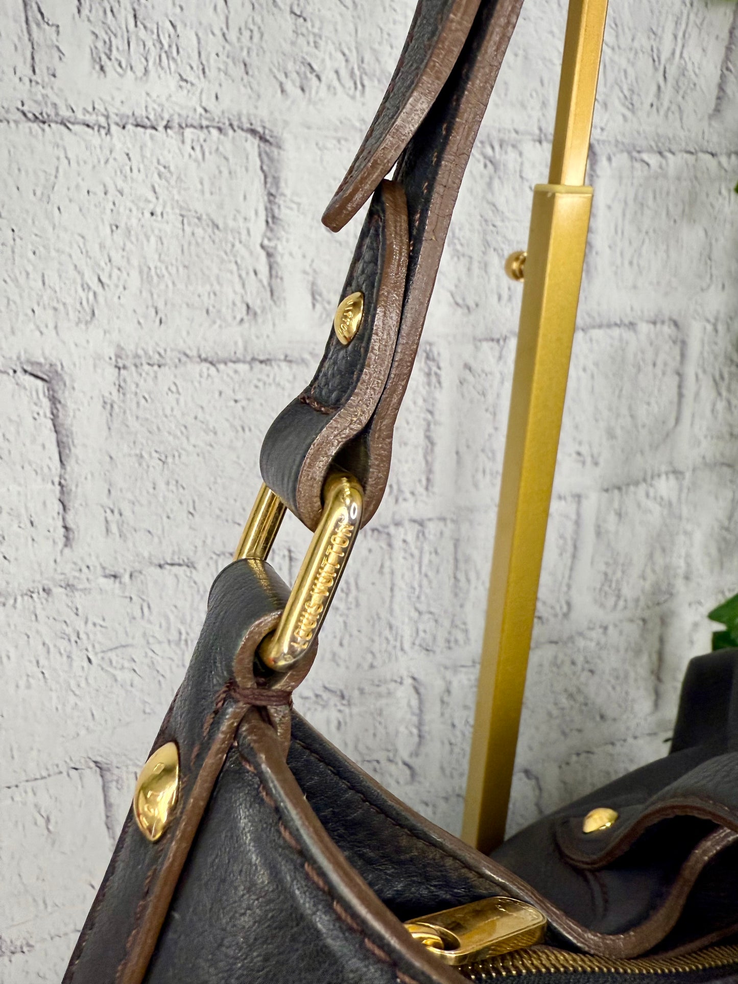 Louis Vuitton Black Mahina Leather XS Hobo