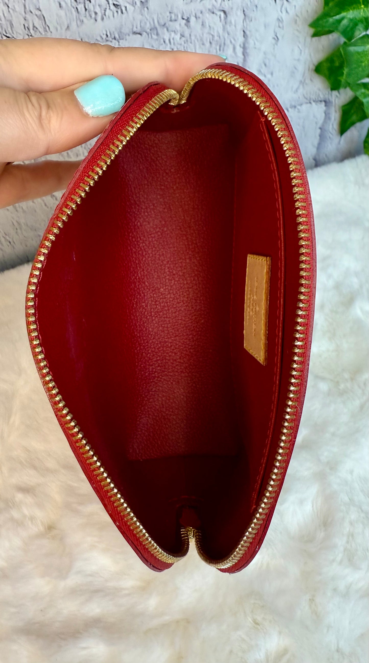 Louis Vuitton Red Vernis Cosmetic Pouch PM