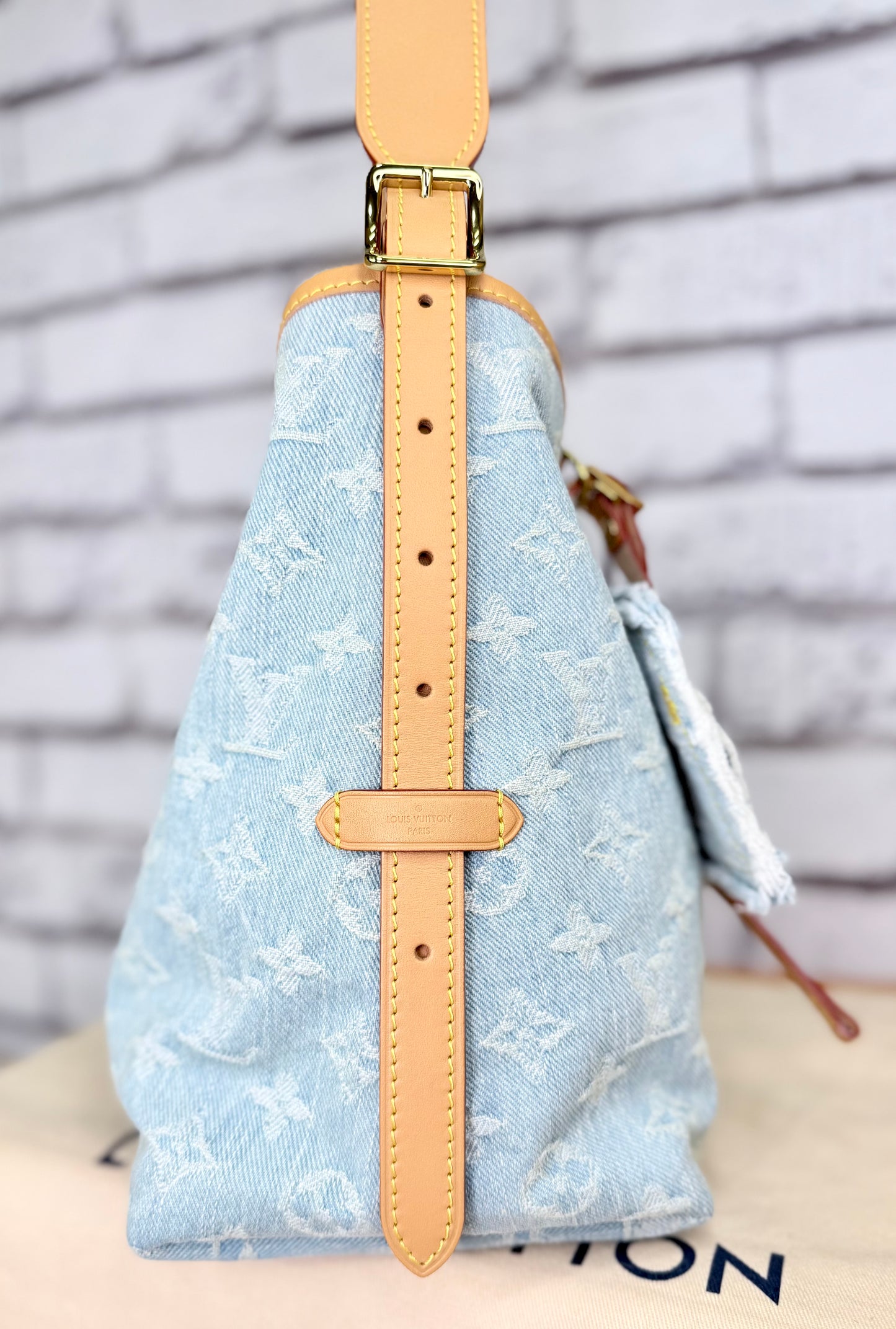 Louis Vuitton Carryall PM w/ Pouch (Sky Blue Denim) - Pristine
