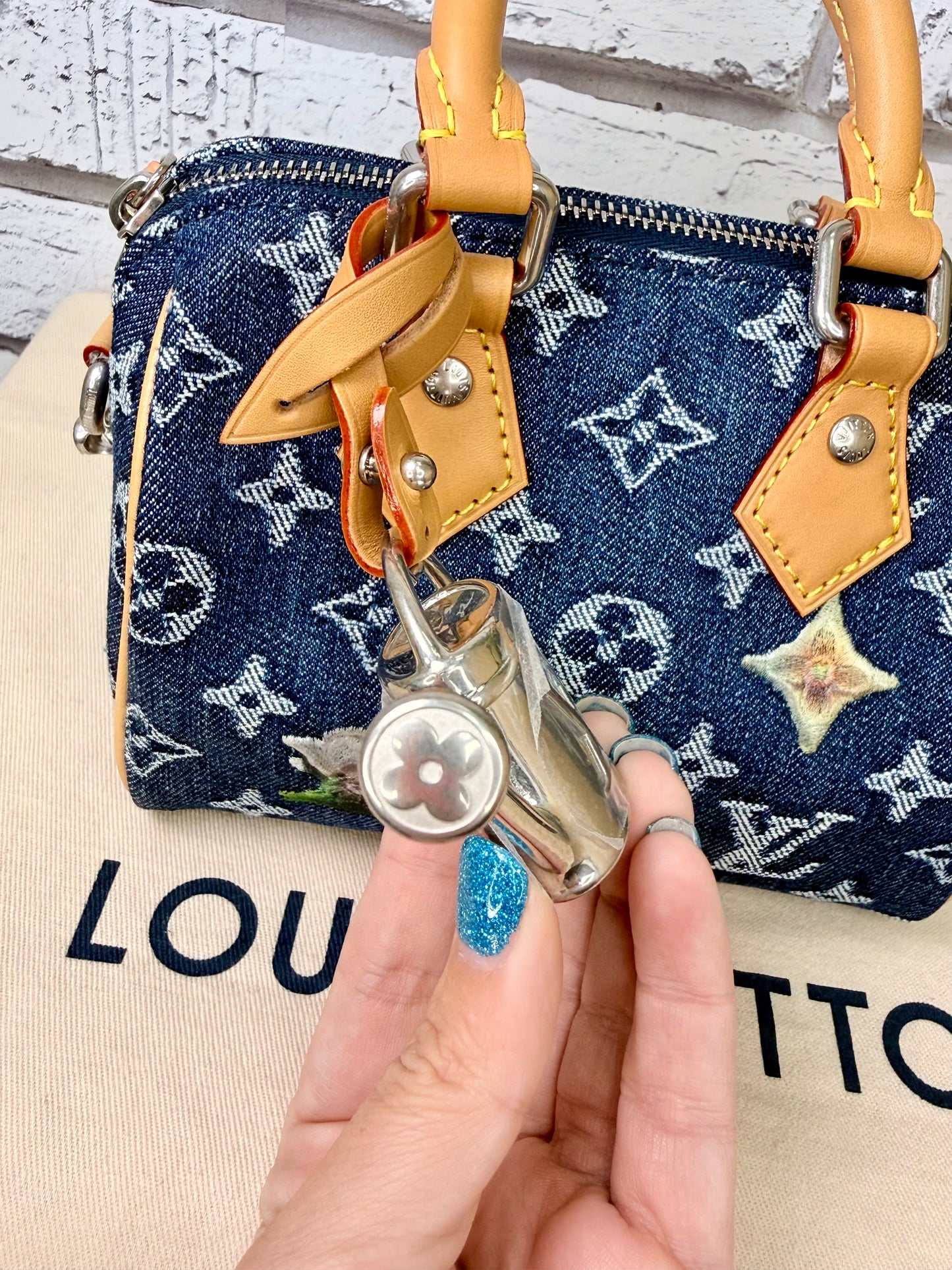 Louis Vuitton Speedy 18 Bandouliere (Denim Monogram Heritage) - New
