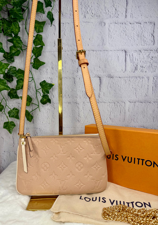 Louis Vuitton Bi-Color Empreinte Monogram Double Zip Pochette