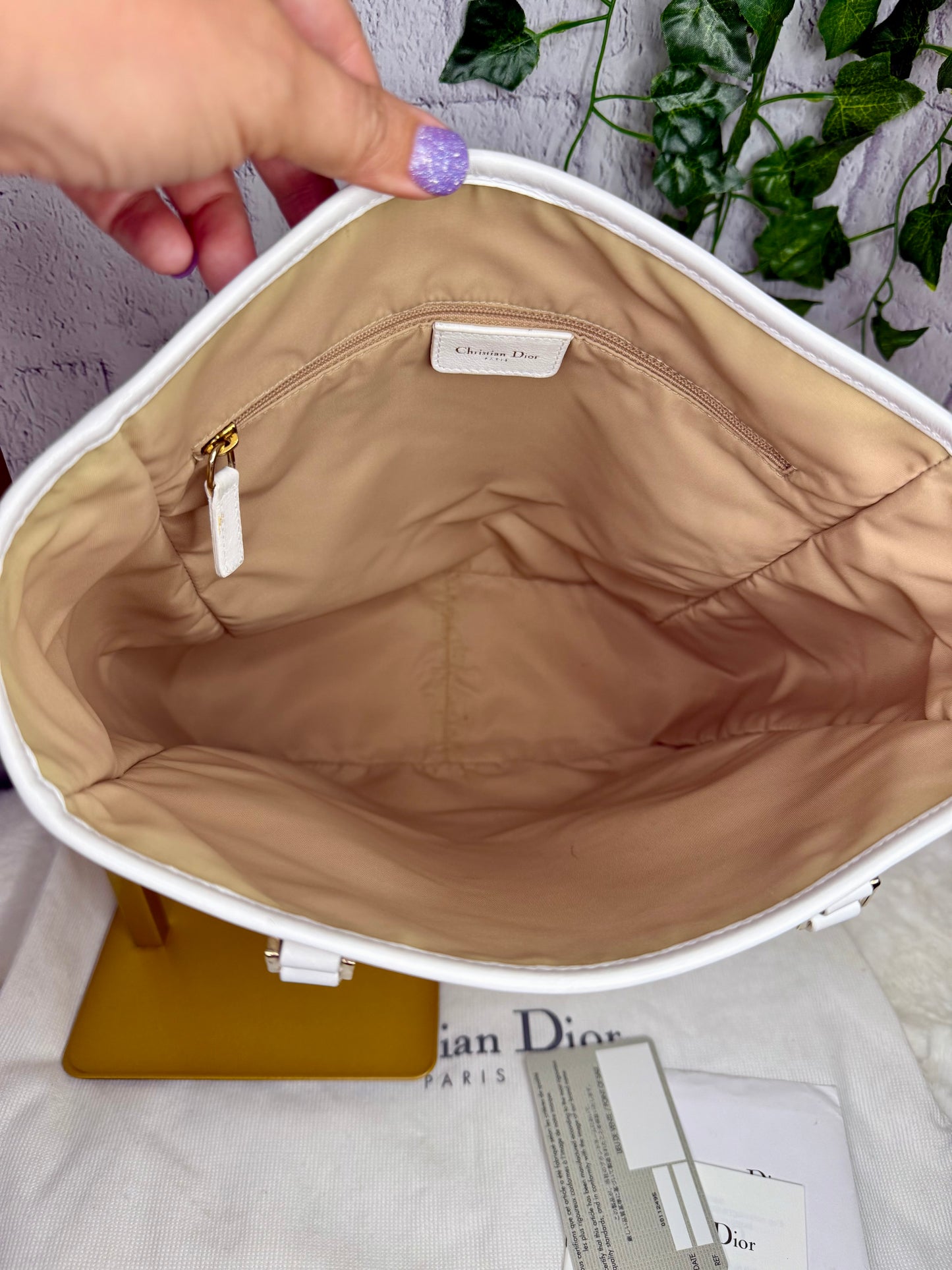 Christian Dior Vintage Metallic Diorissimo Trotter Tote
