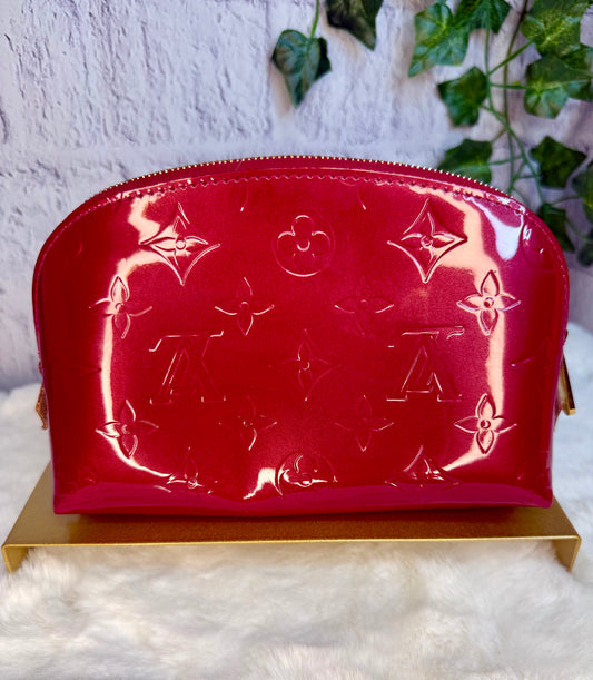 Louis Vuitton Red Vernis Cosmetic Pouch PM