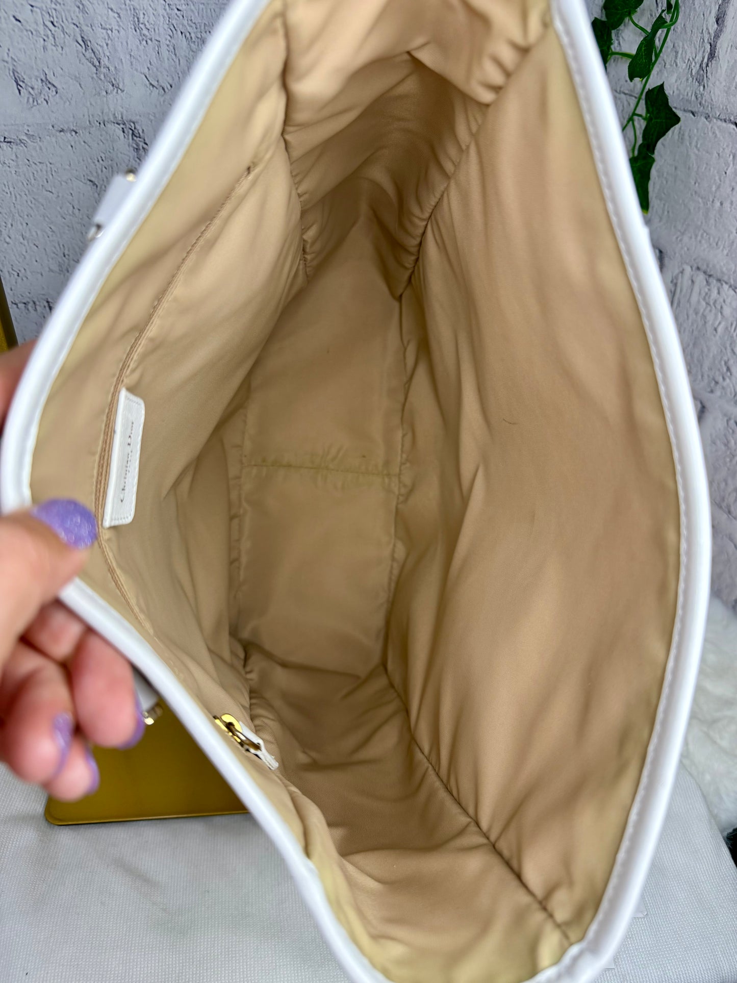 Christian Dior Vintage Metallic Diorissimo Trotter Tote