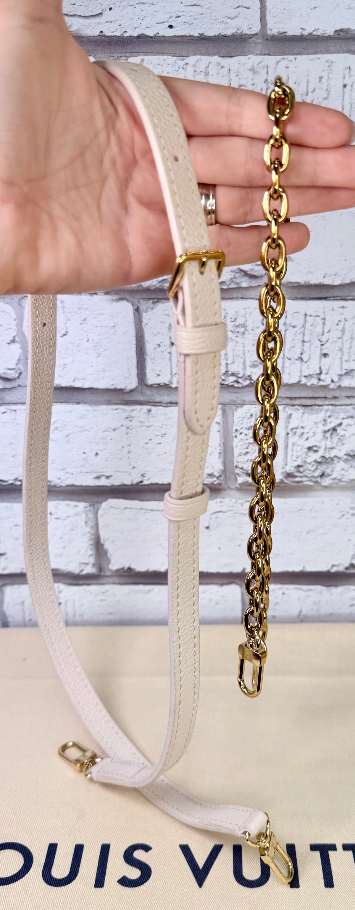 Louis Vuitton “By The Pool” Leather Mini Bum Bag (Cream/Saffron Ombre) - Excellent