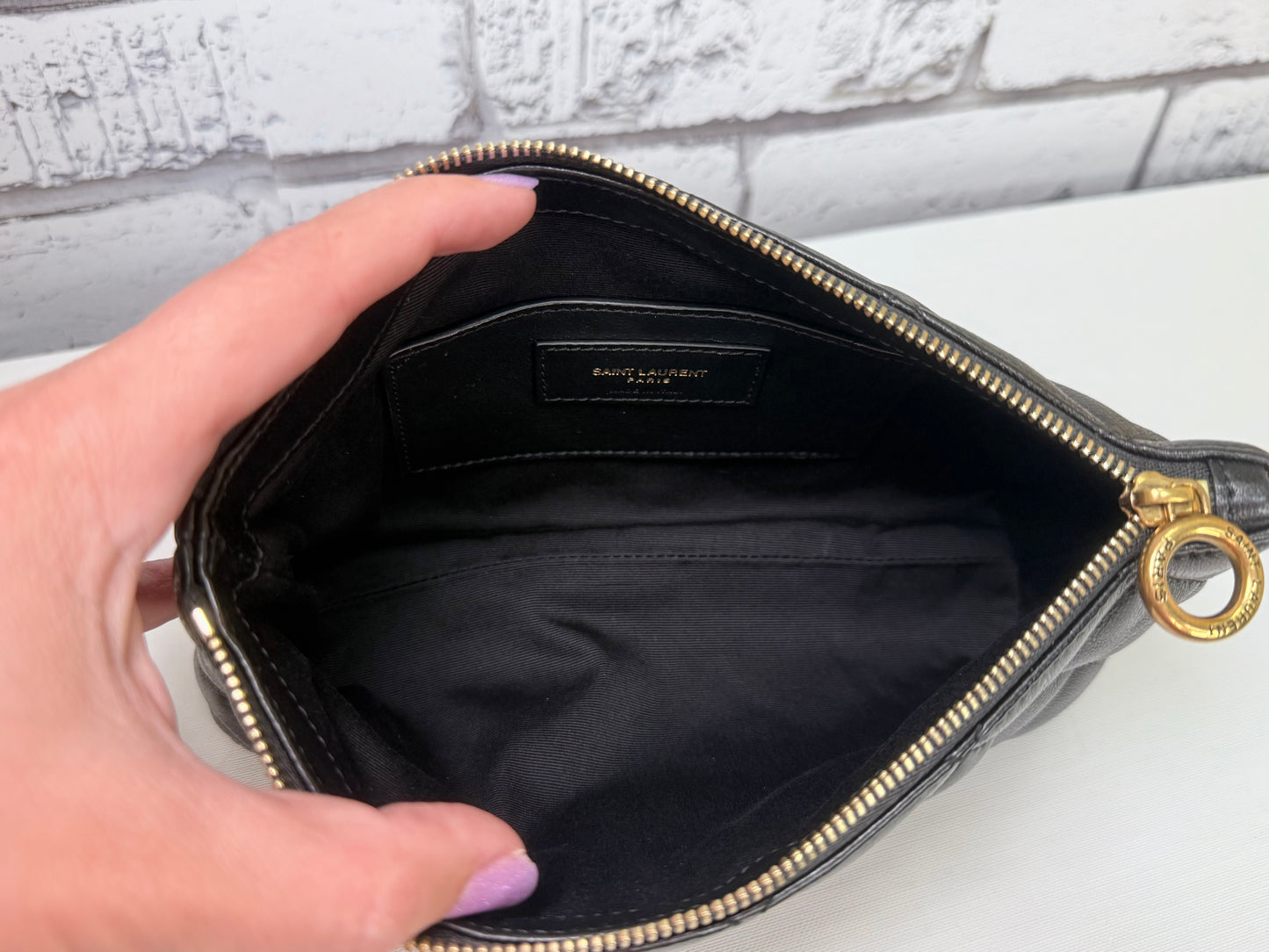 YSL Nappa Leather iCare Tote Bag Medium (Black) - Pristine