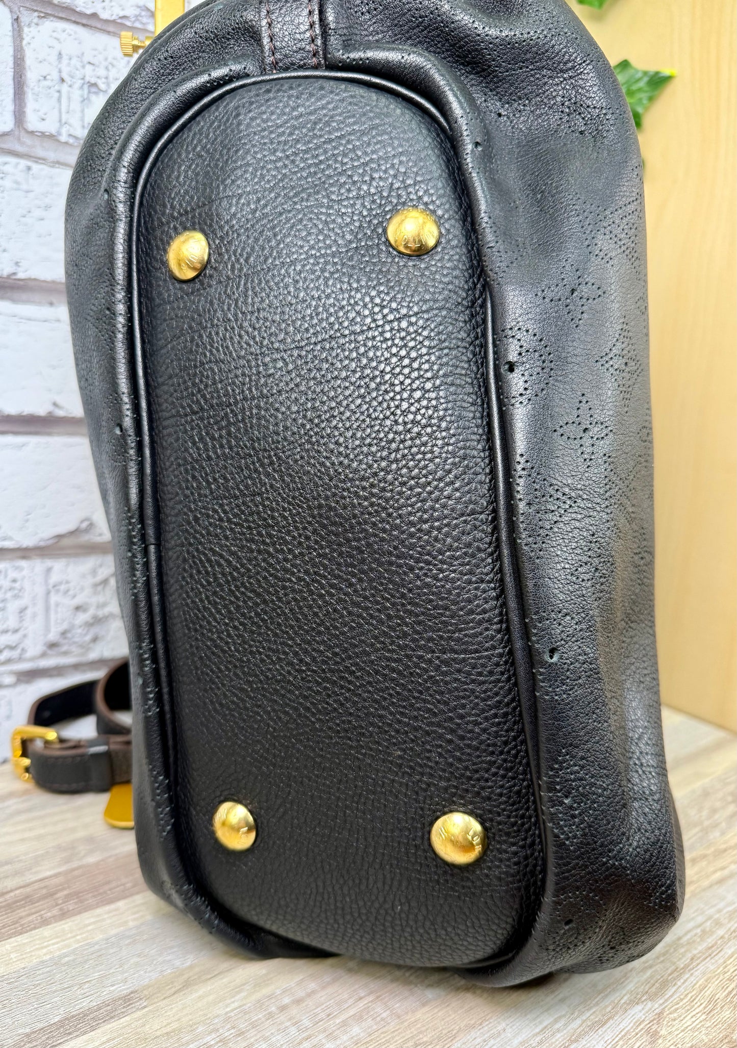 Louis Vuitton Black Mahina Leather XS Hobo