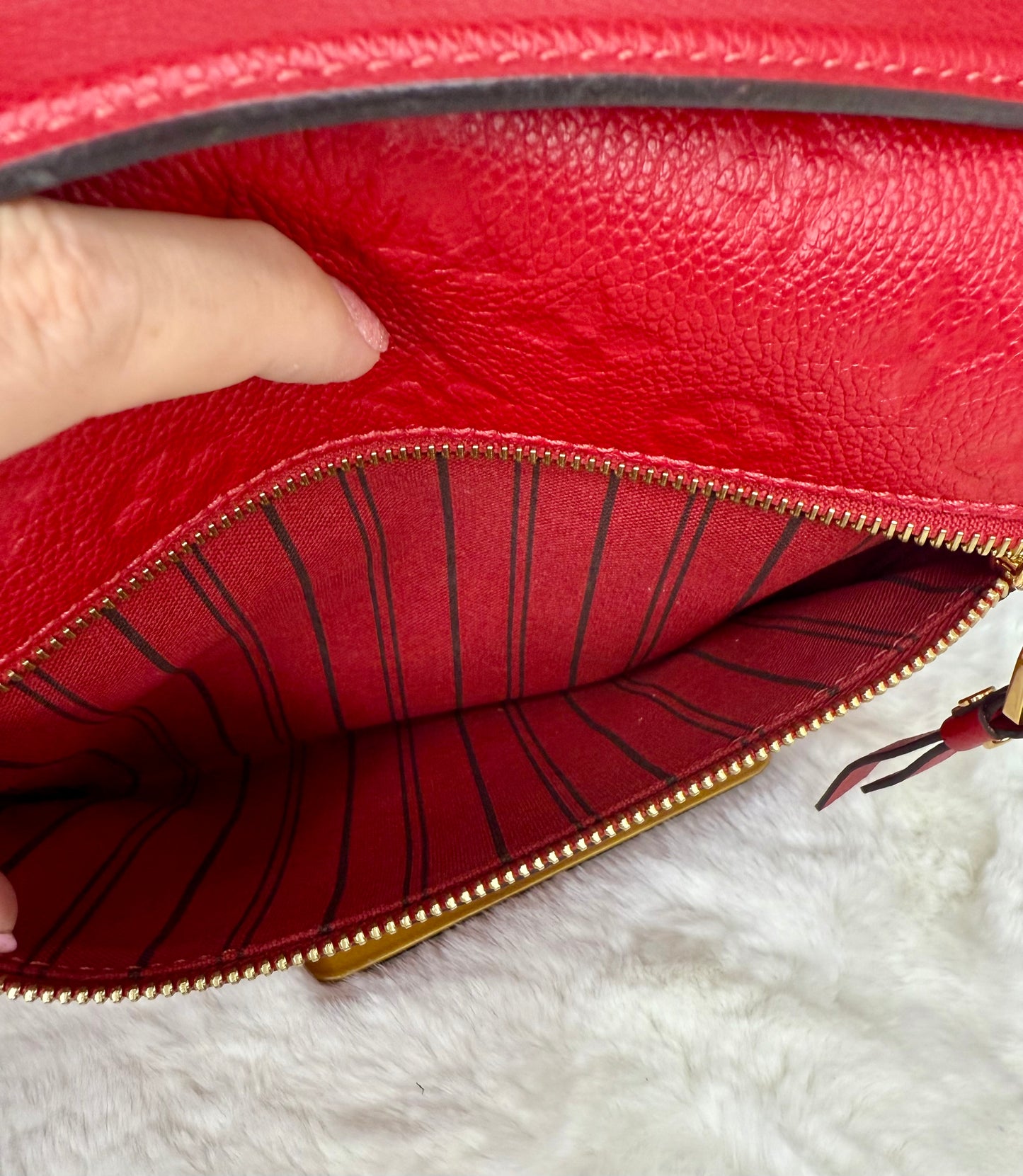 Louis Vuitton Cerise Empreinte Leather Pochette Métis