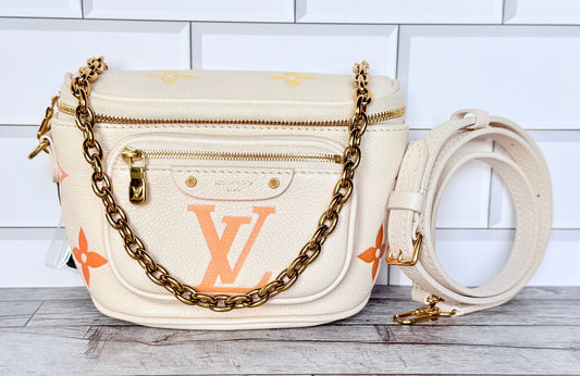 Louis Vuitton “By The Pool” Leather Mini Bum Bag (Cream/Saffron Ombre) - Excellent