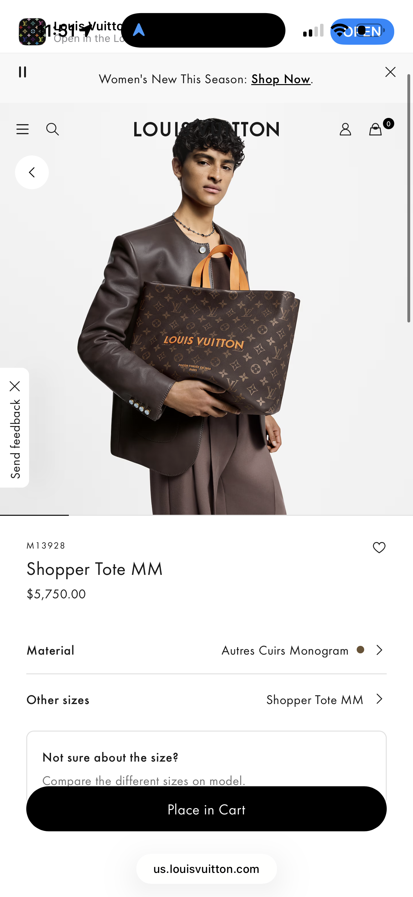 Louis Vuitton Shopper Tote MM (Monogram) - Like New