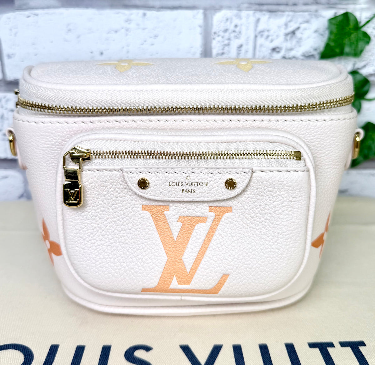 Louis Vuitton “By The Pool” Leather Mini Bum Bag (Cream/Saffron Ombre) - Excellent