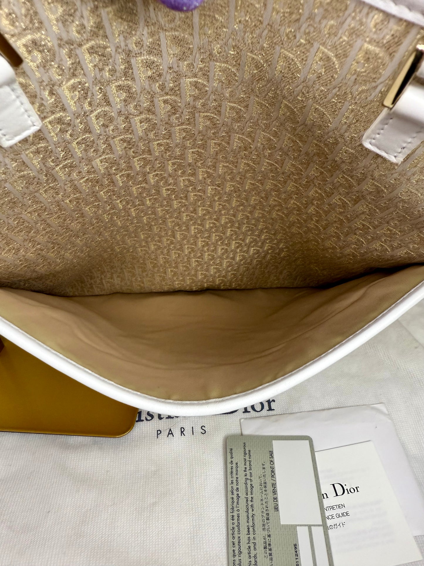 Christian Dior Vintage Metallic Diorissimo Trotter Tote