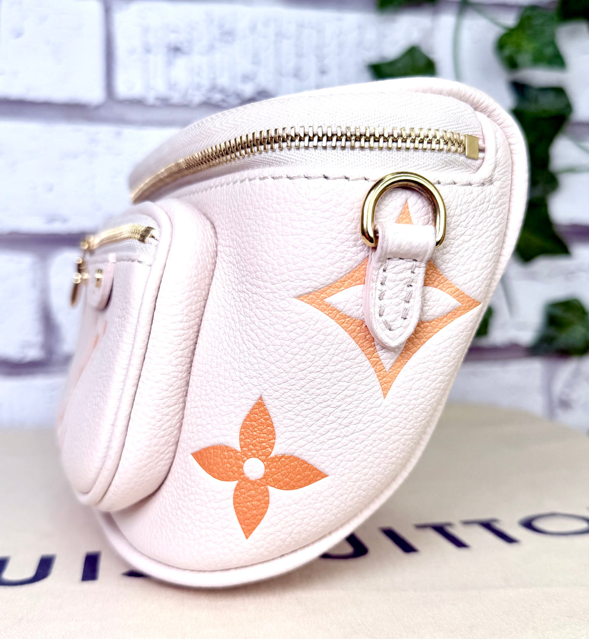 Louis Vuitton “By The Pool” Leather Mini Bum Bag (Cream/Saffron Ombre) - Excellent