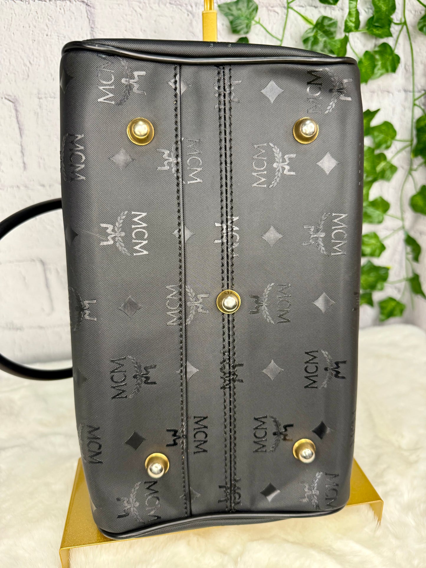 MCM Visetos Boston Bag