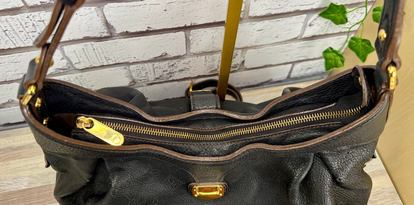 Louis Vuitton Black Mahina Leather XS Hobo