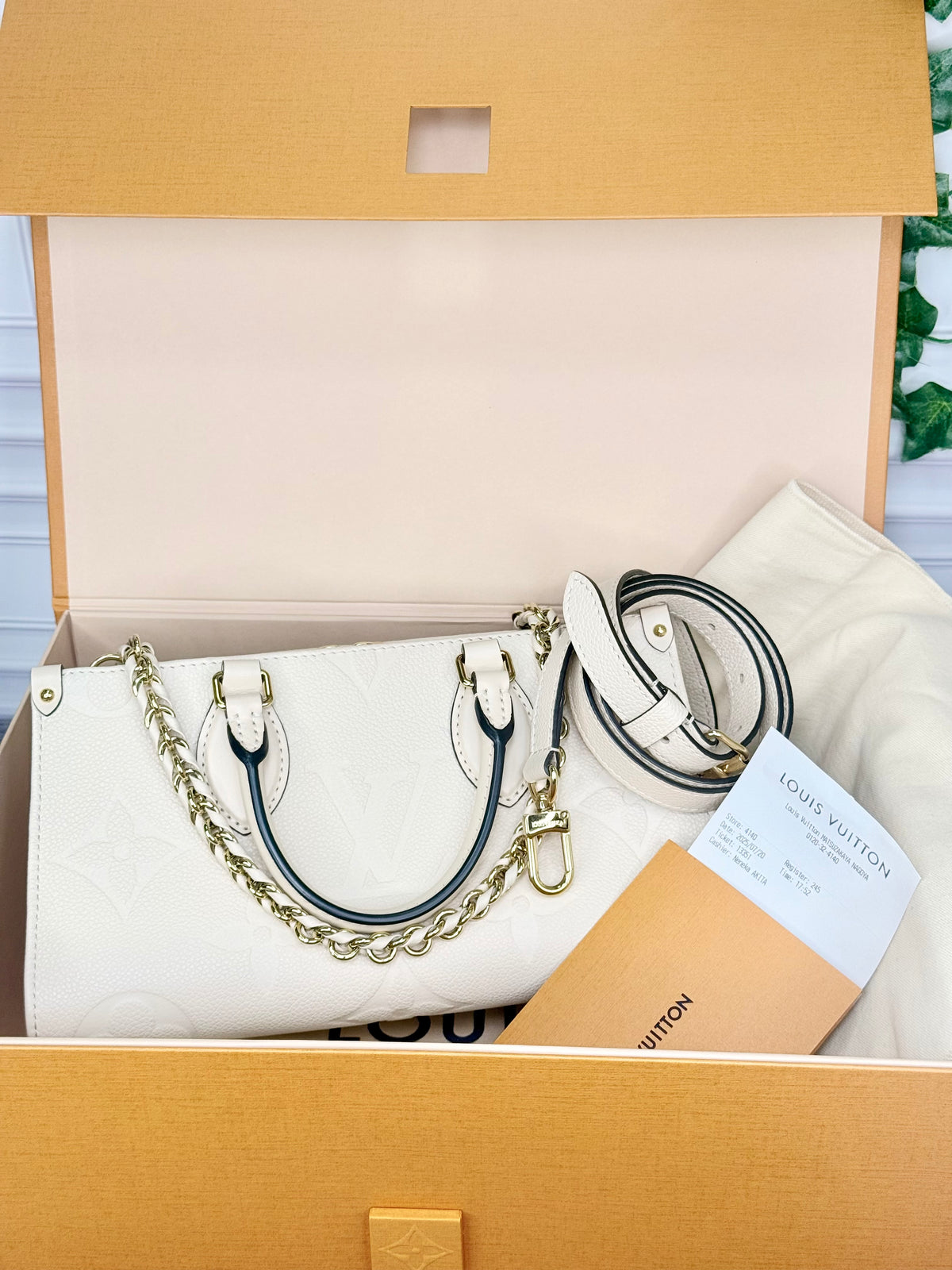 Louis Vuitton Empreinte Leather On The Go East West (Cream) - Like New