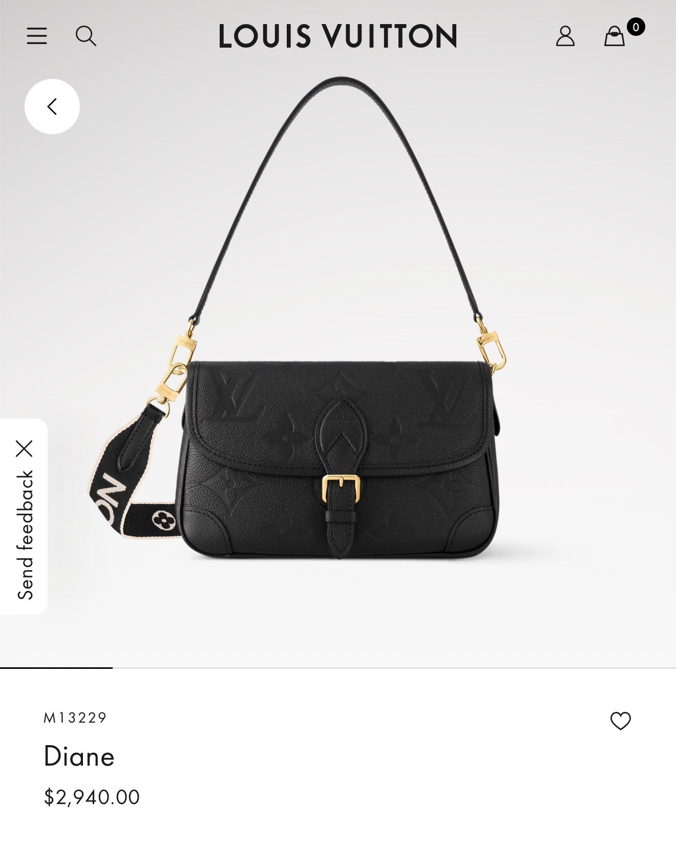 Louis Vuitton Empreinte Leather Diane (Black) - Excellent