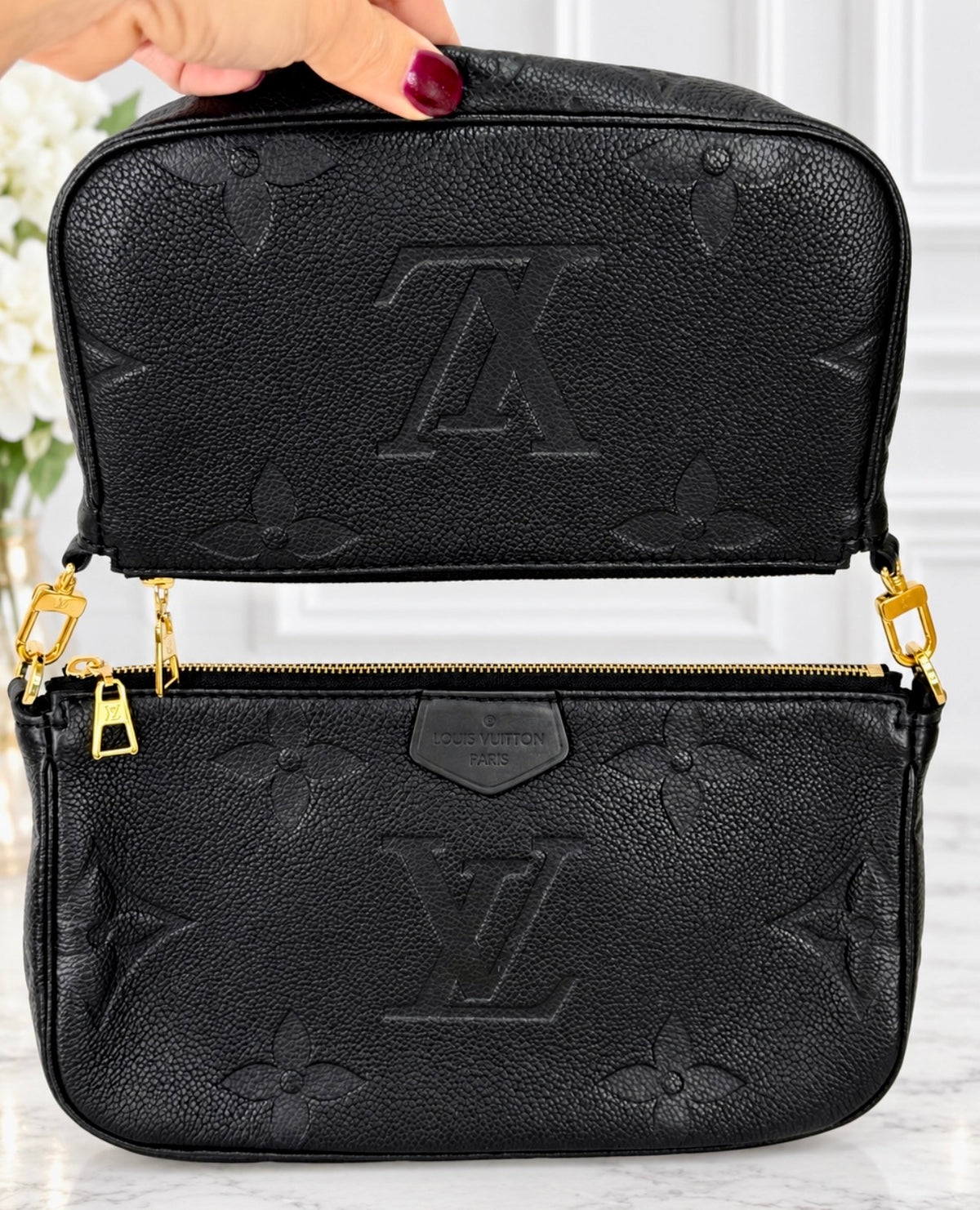 Louis Vuitton Empreinte Leather Multi Pochette (Black) - Super Excellent