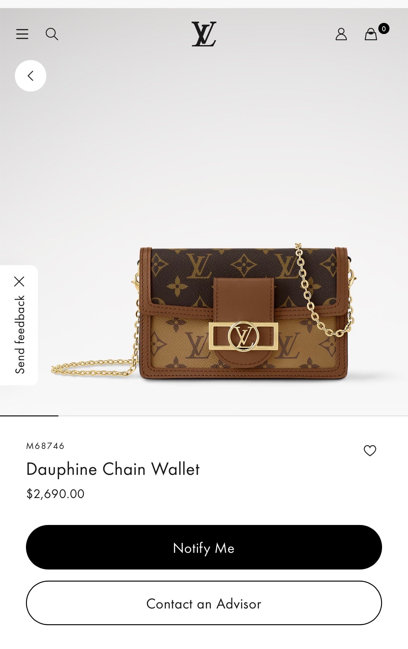 Louis Vuitton Chain Dauphine (Reverse Monogram) - Pristine