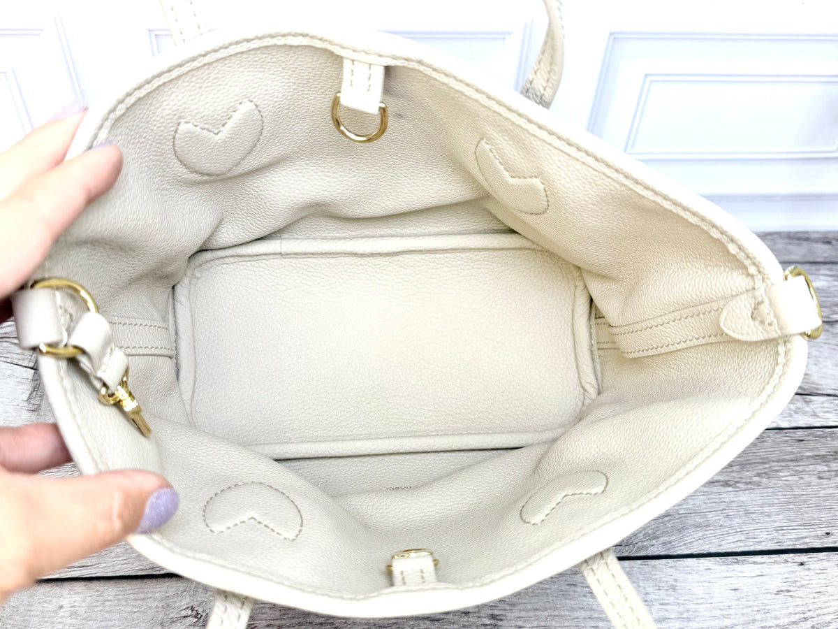 Louis Vuitton Neverfull Bandouliere Inside Out BB (Limestone/Monogram) - Like New