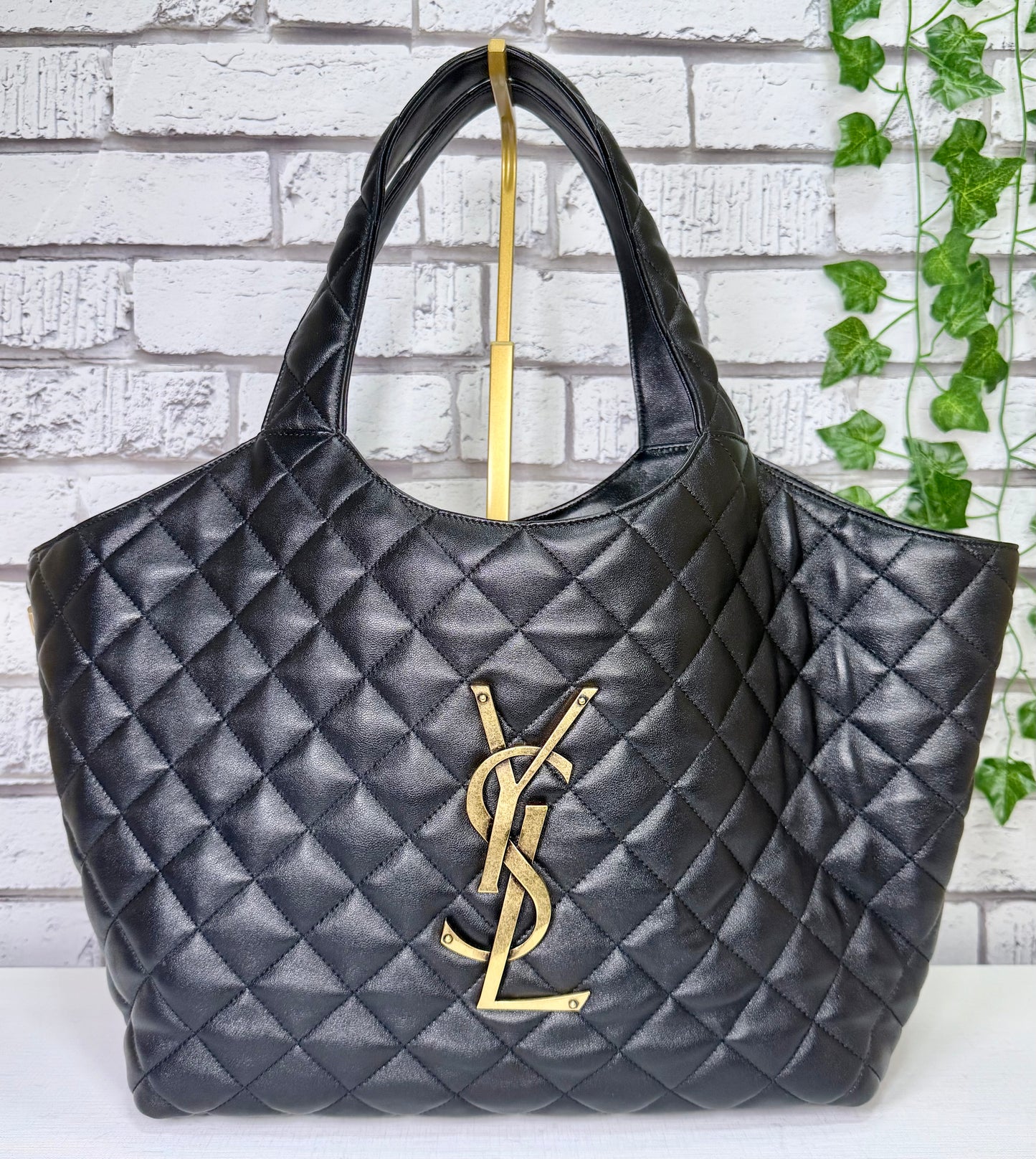 YSL Nappa Leather iCare Tote Bag Medium (Black) - Pristine