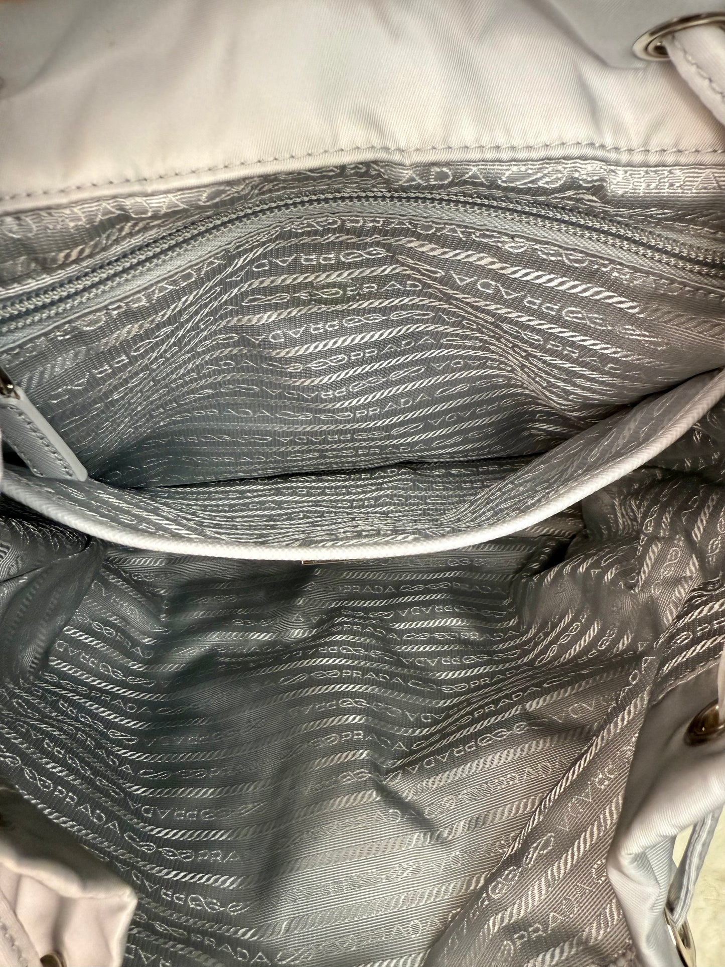 Prada Re Nylon Vela Backpack and Pouch w/ Compact Wallet and Triangles Bandeau