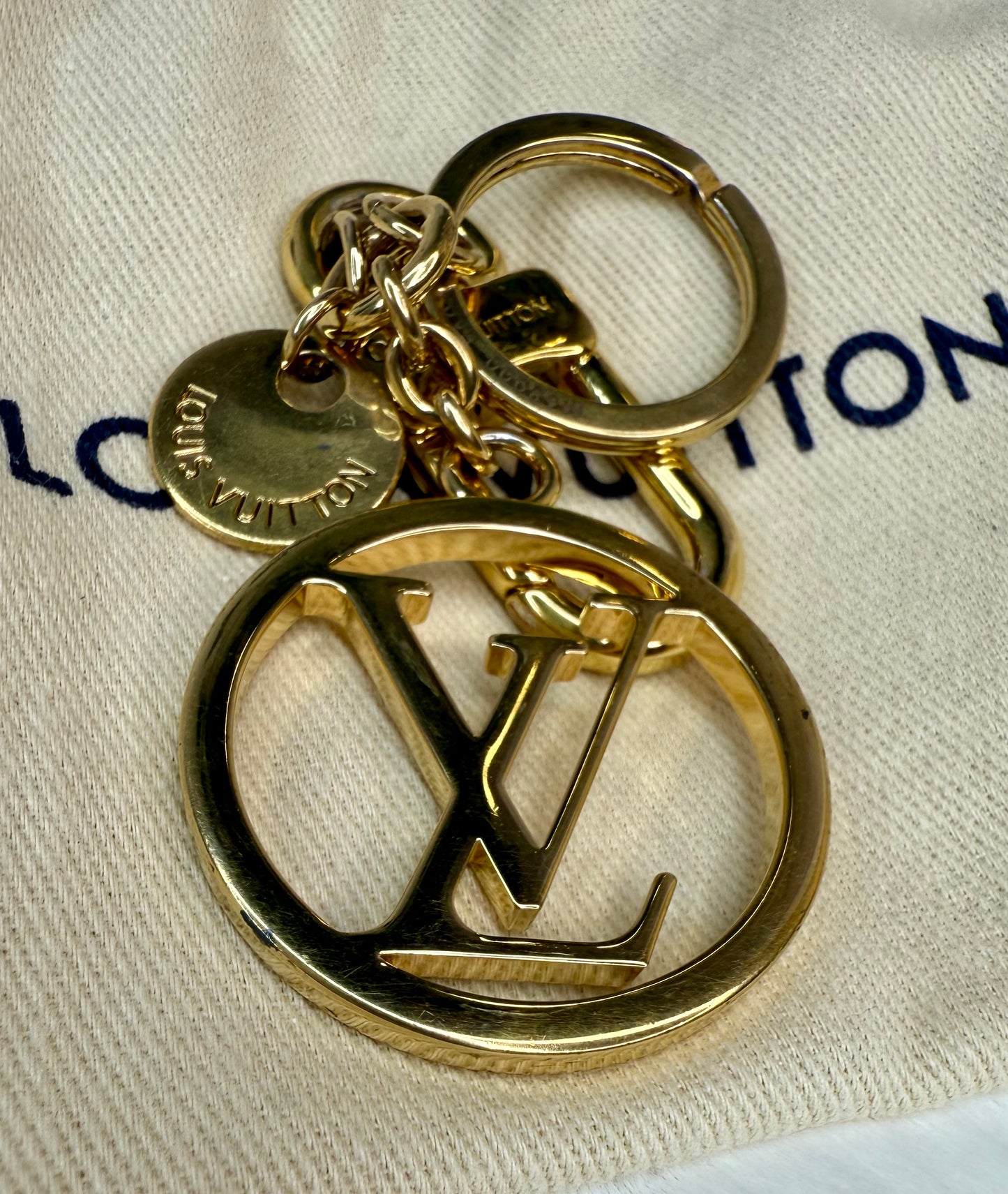 Louis Vuitton Gold Circles Keychain Bag Charm