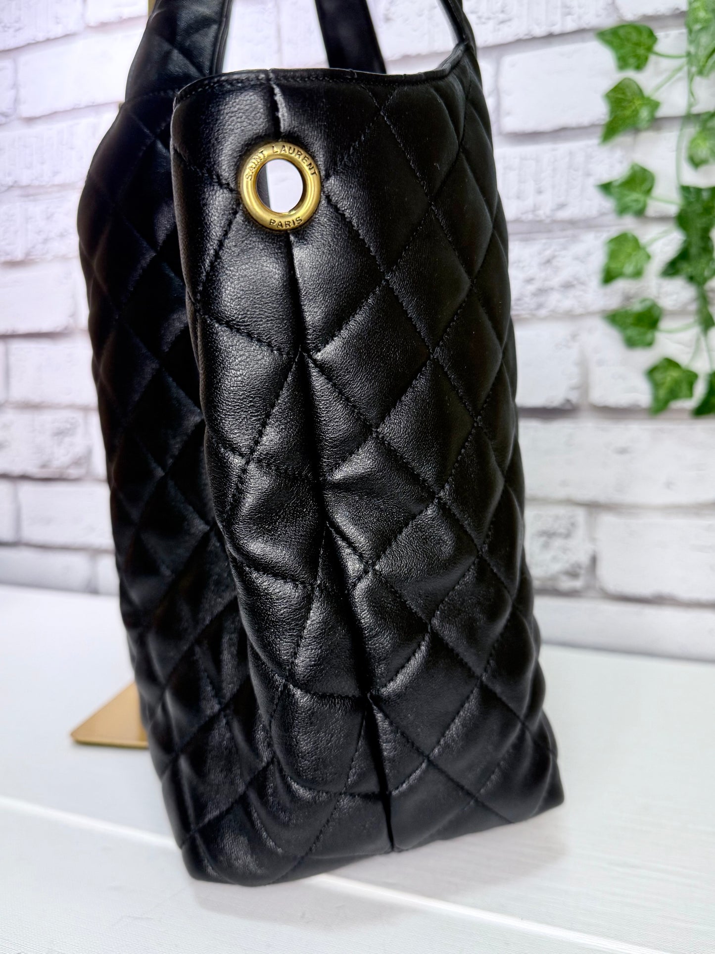 YSL Nappa Leather iCare Tote Bag Medium (Black) - Pristine