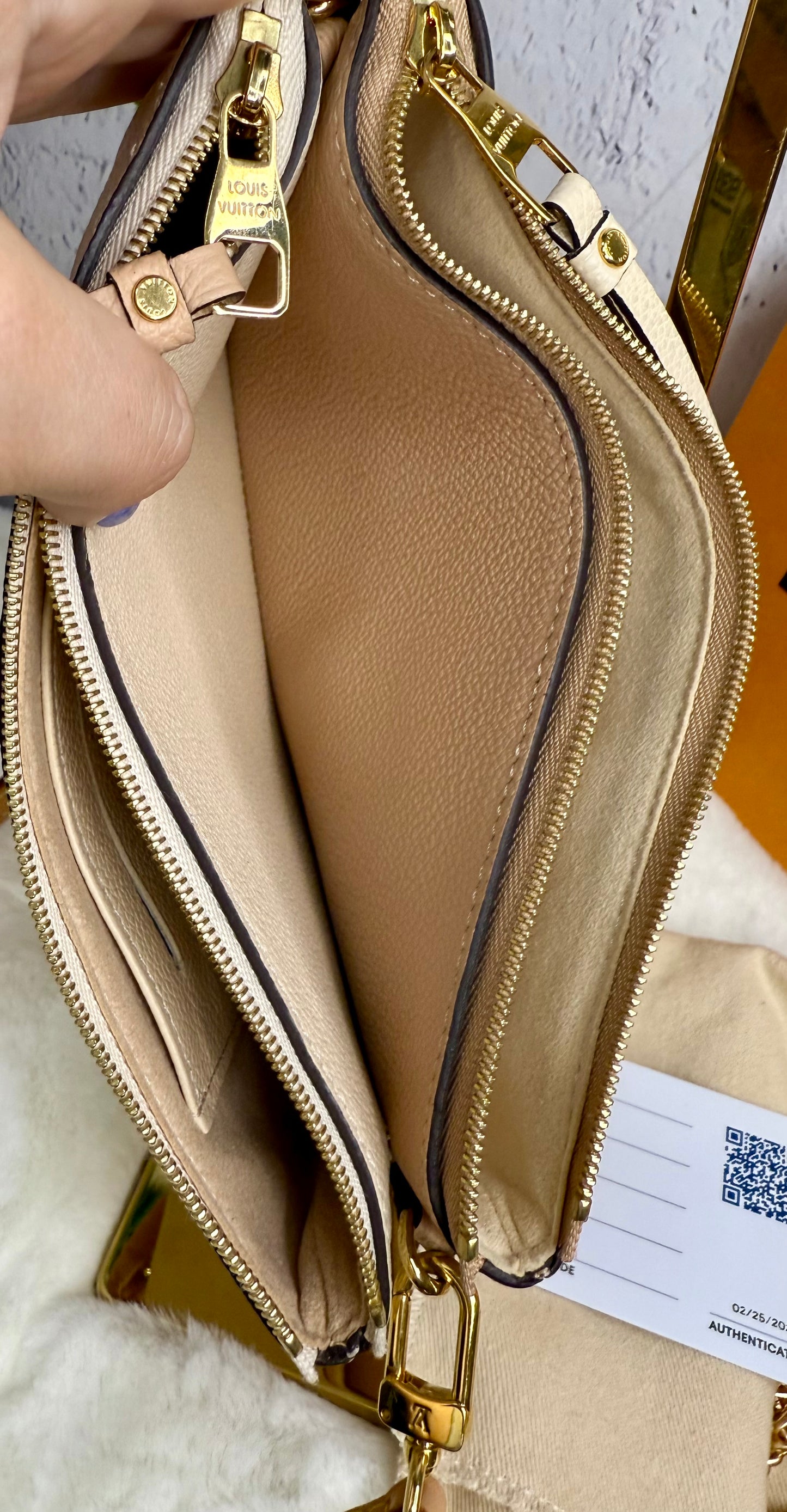 Louis Vuitton Bi-Color Empreinte Monogram Double Zip Pochette