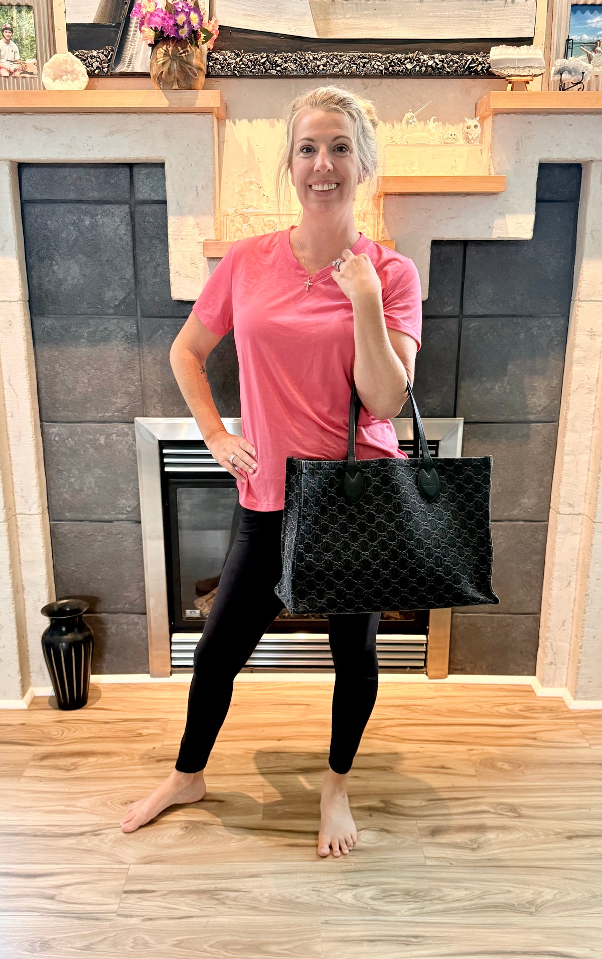 Gucci Denim Ophidia Large Shopper Tote (Black) - Like New