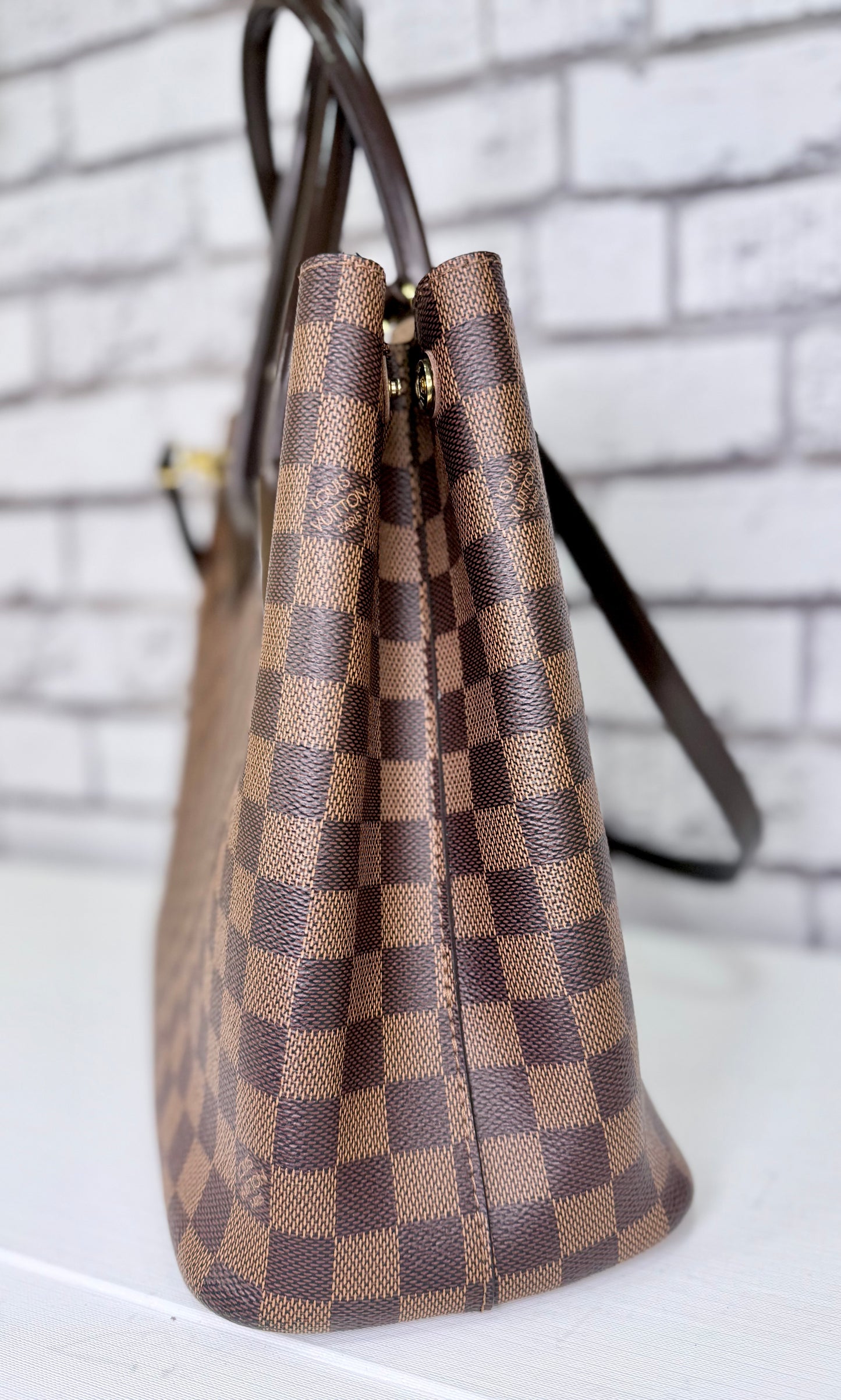Louis Vuitton Kensington Tote (Damier Ebene) - Very Good