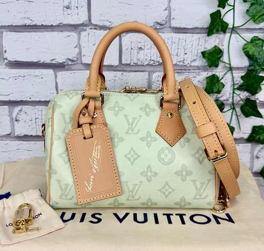 Louis Vuitton Limited Edition Speedy 20 Bandouliere (Green Asnieres)