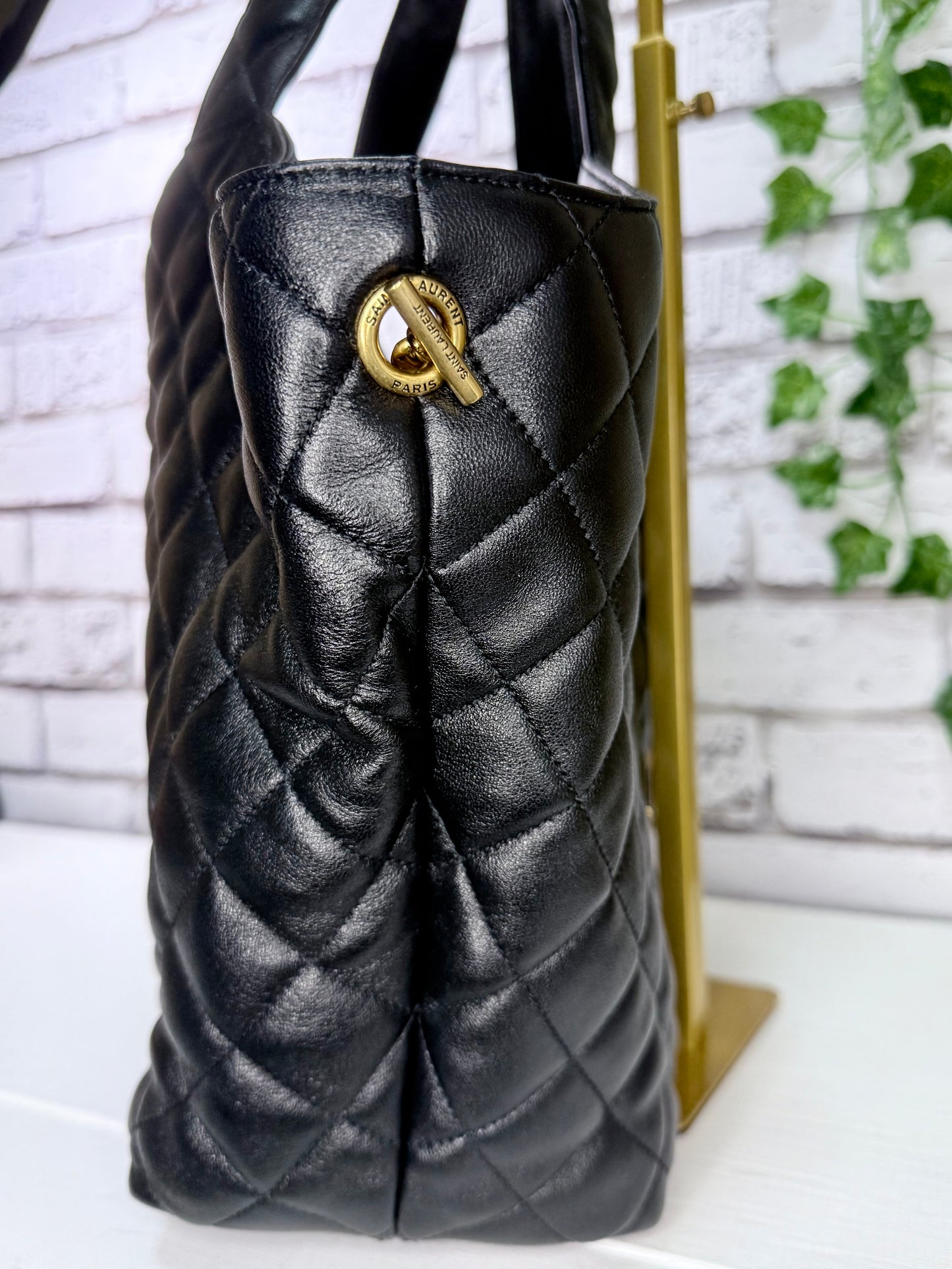 YSL Nappa Leather iCare Tote Bag Medium (Black) - Pristine